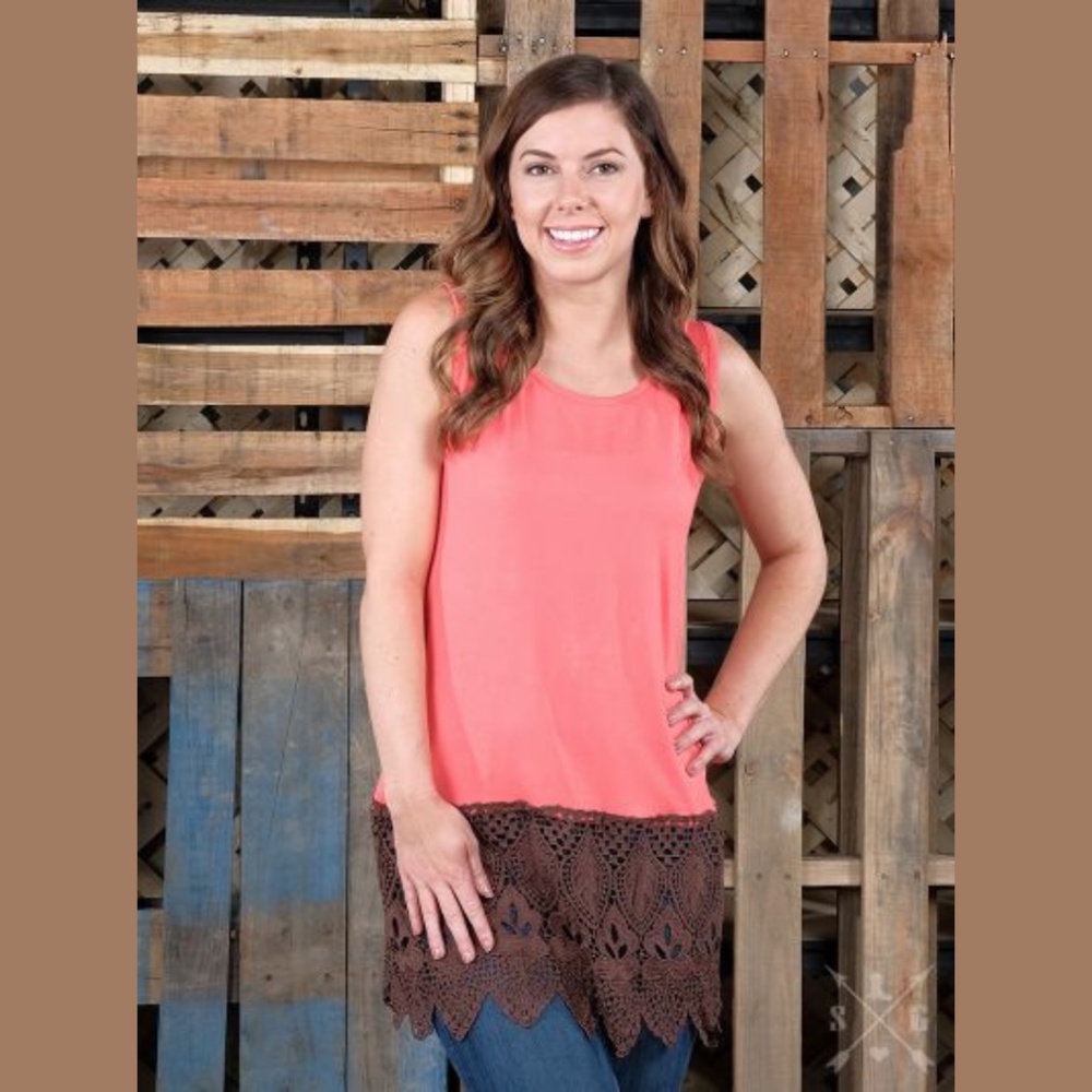 Coral Lace Cami